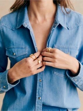 SÉZANE Servanne Denim Shirt